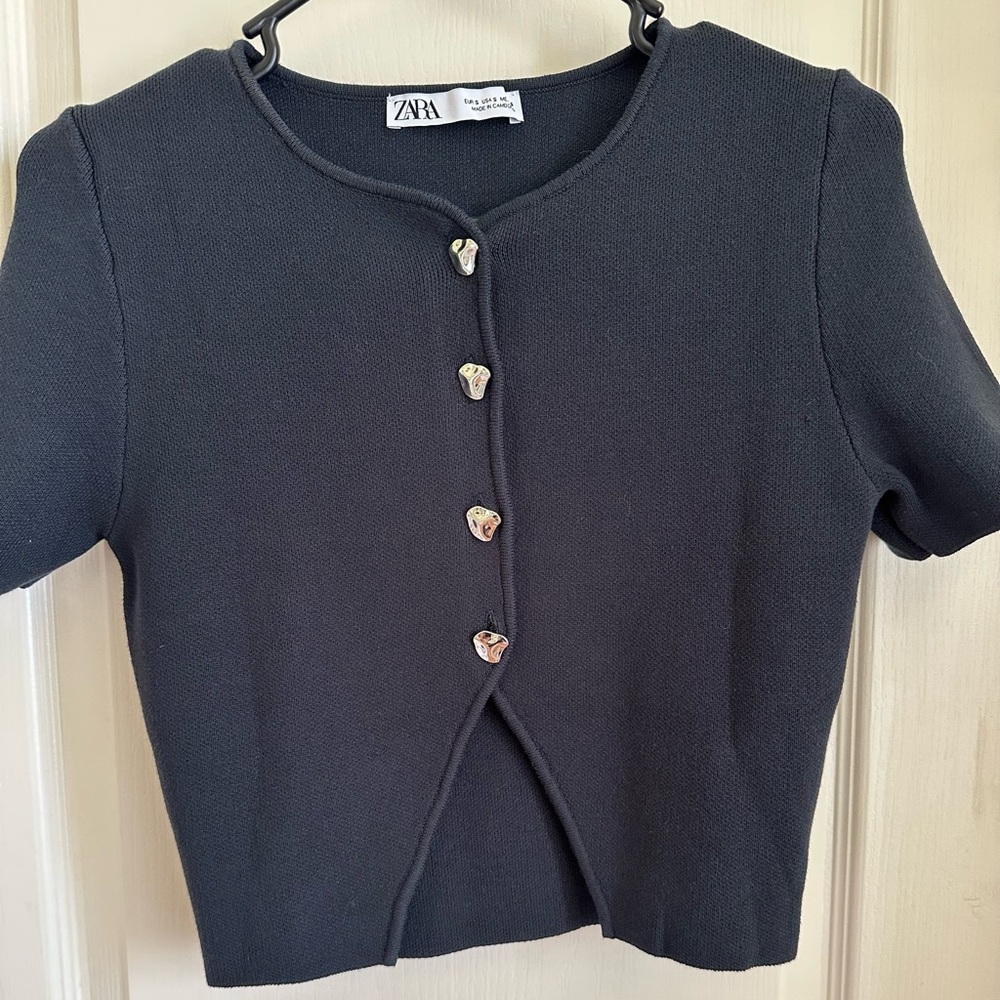 Zara Charcoal Knit Top